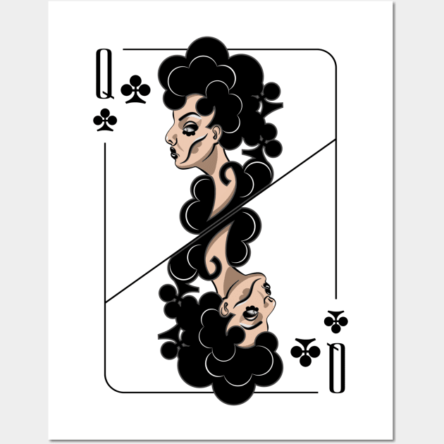 The Queen of clubs Wall Art by KUZO